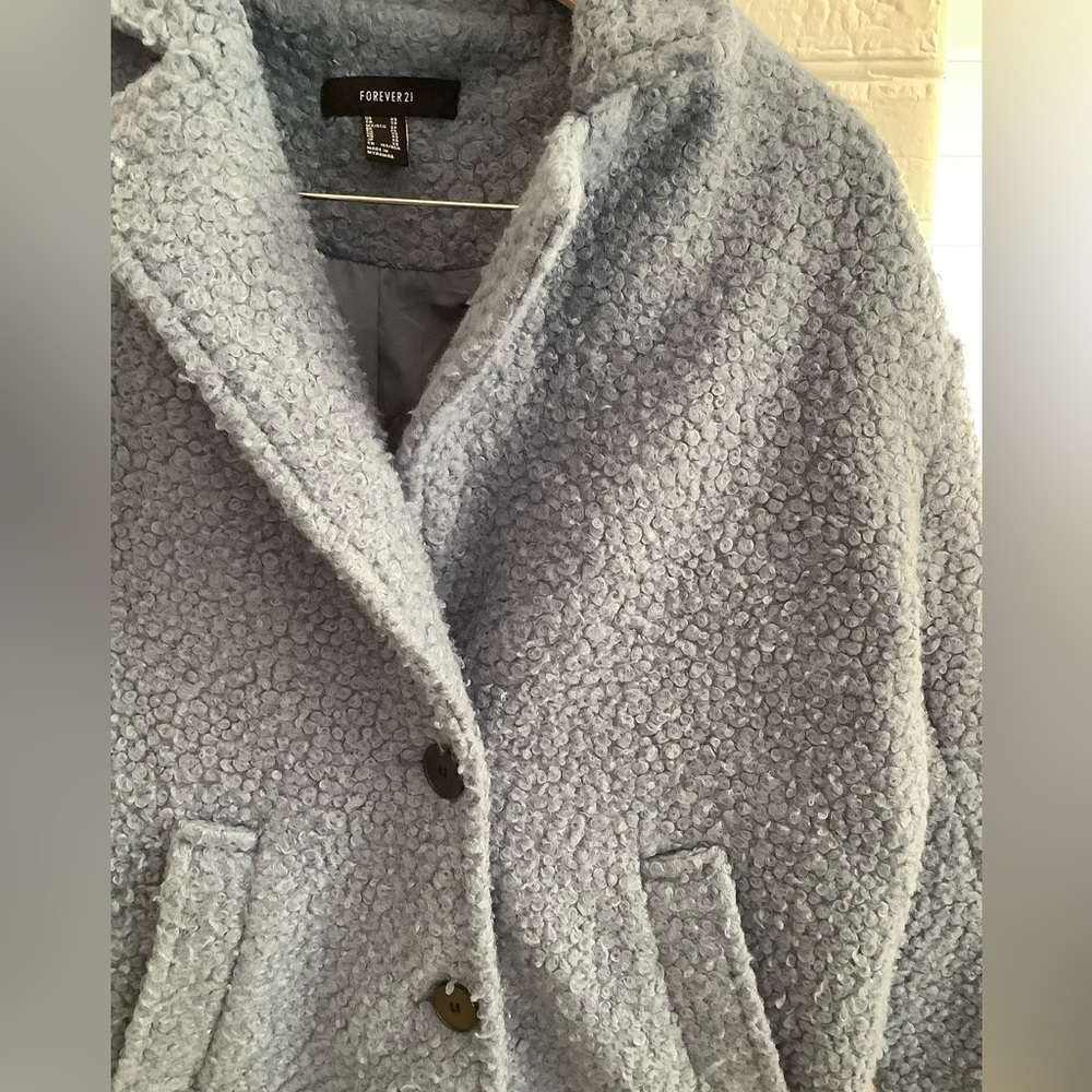 Forever 21 Light Blue Teddy Sherpa Coat - Women XS - Picture 4 of 11